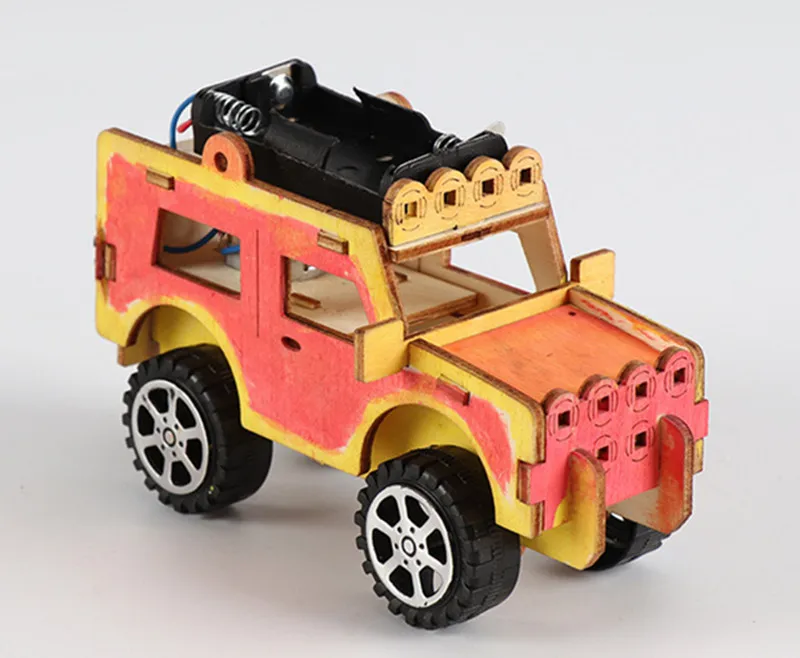 Happyxuan детский научный эксперимент Jeep DIY электрический автомобиль STEM Kit припасы