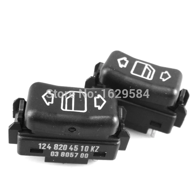 2pcs For W124 W201 W126 300E 350 190E Black Door Window Switch Control