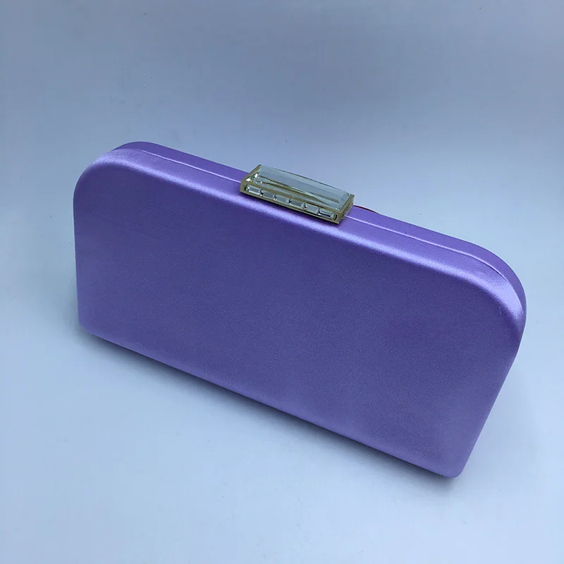 Качественный темно-синий атласный Шелковый Футляр клатч вечерние сумки и клатчи сумочки с цепочкой на плечо для Бальных вечеринок - Цвет: E-Bright Purple