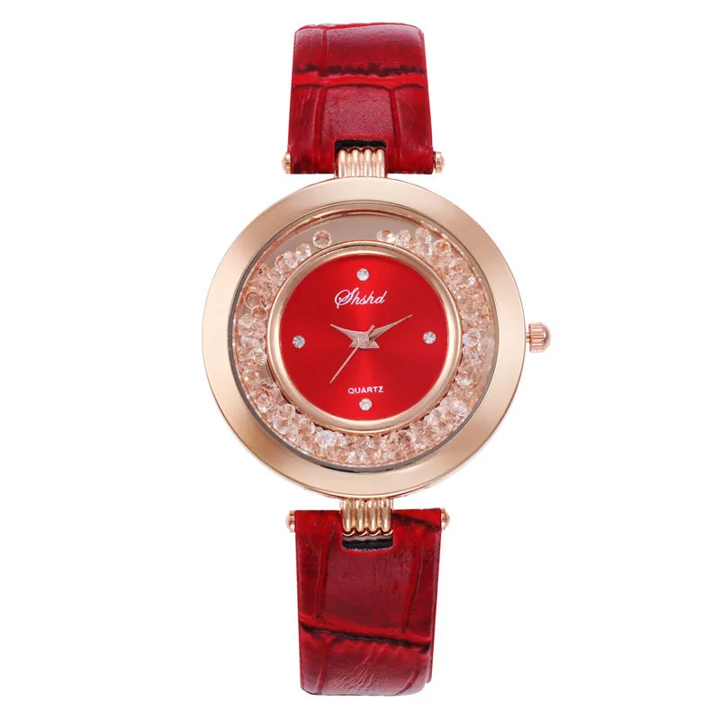 Reloj Mujer Роскошные брендовые простые женские часы на кожаном ремешке со стразами