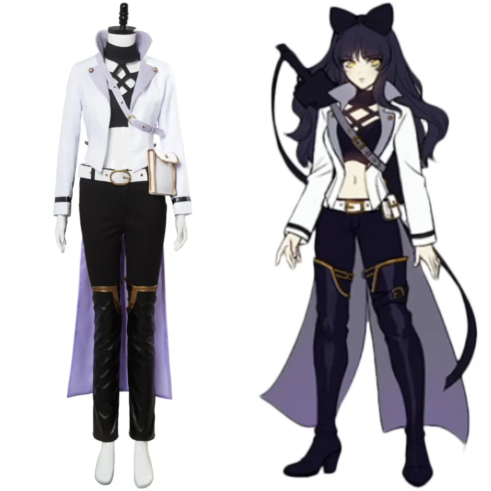 Blake Belladonna Battler Cosplay Kostuum Wit Uniform Halloween Kostuum Outfit Blake Belladonna Battler Cosplay Kostuum Wit Uniform Halloween Kostuum Outfit