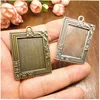 10 pièces rétro Antique Bronze MINI peinture cadre créatif décoratif bricolage Photo cadre pendentif décoration de la maison pièces ► Photo 1/4