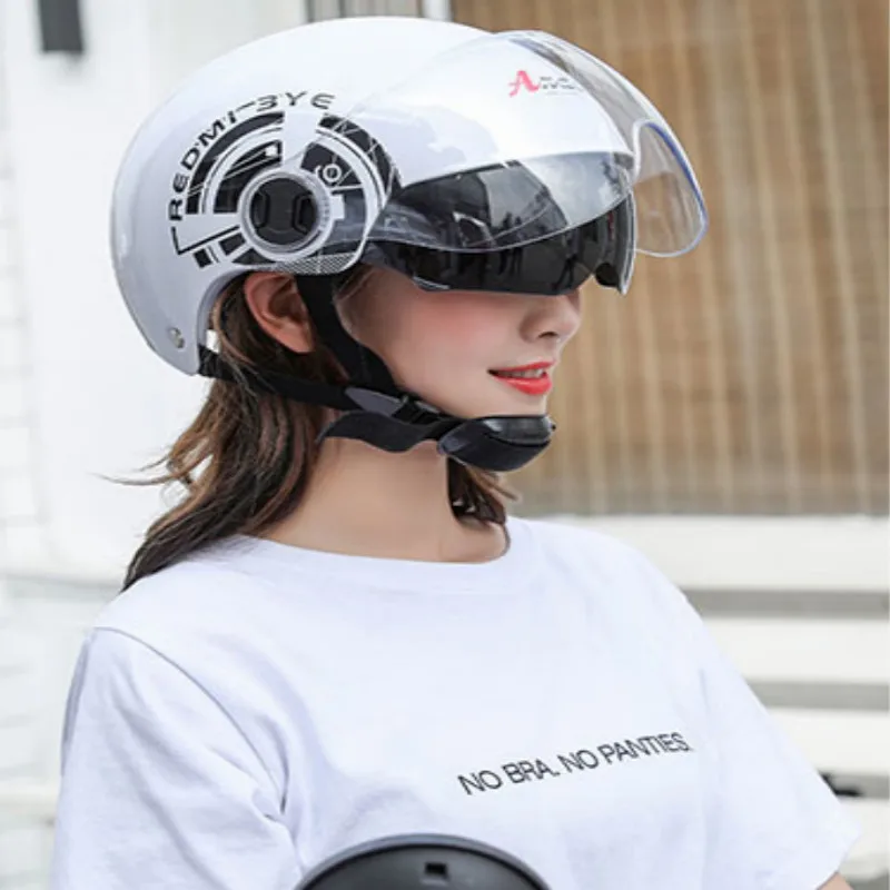 Унисекс, двойные линзы, мотоциклетный шлем, мотоциклетный шлем, capacetes de motociclista, мотоциклетный шлем для скутера, motocicleta, 4 цвета - Цвет: Белый