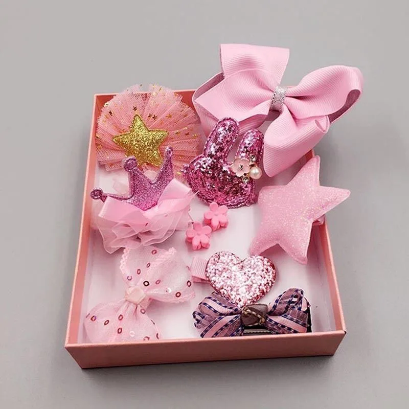 

10PCS/Set Kids Baby Girls Hair Clips Bow Star Flower Barrette Pins Gift Set Children Toddler Cute Princess Lovely Gifts Headwear