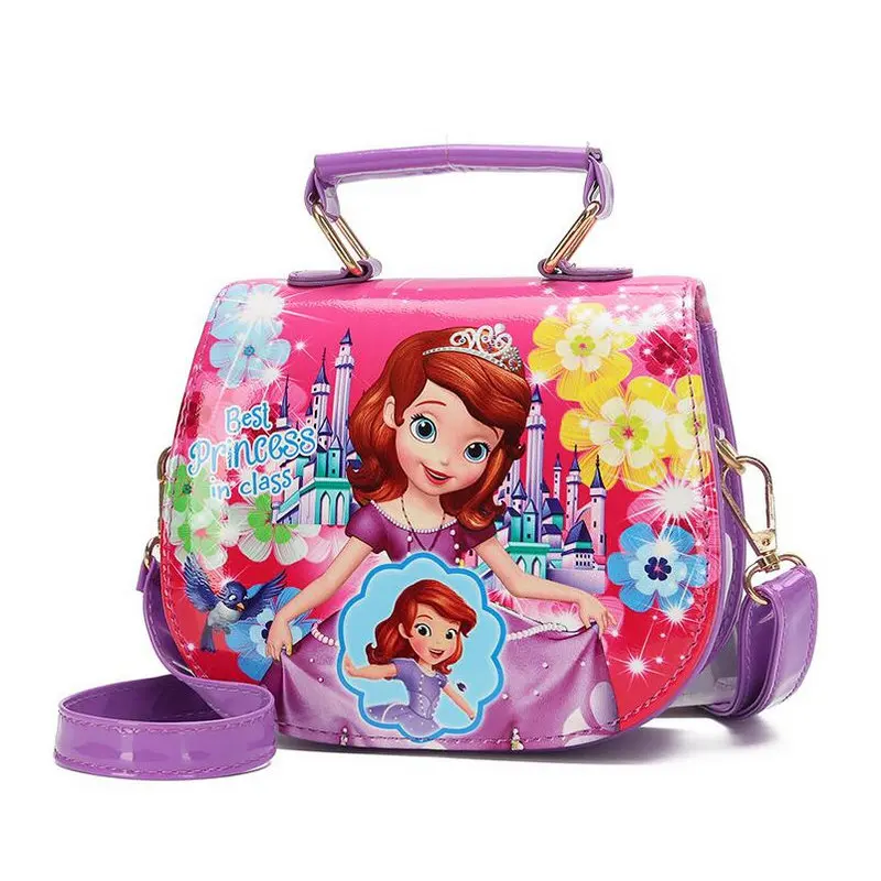 

New Cute Mini Bag Children Sofia Handbag For Girls Cartoon Cat PU Waterproof Should Bag Kids Girls Fashion Messenger Bags