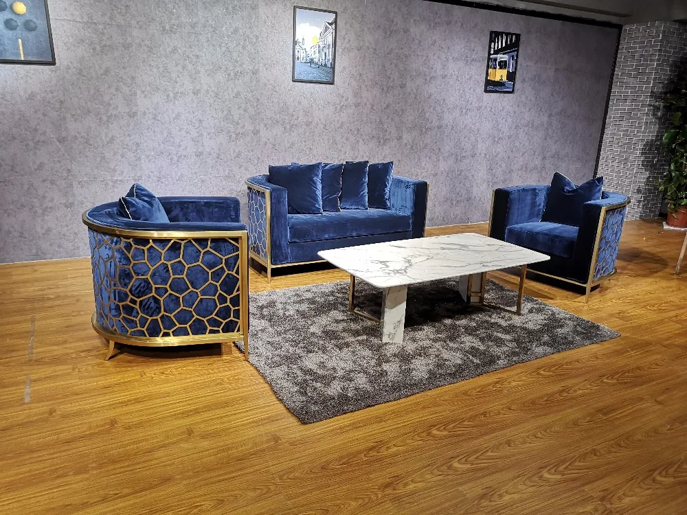 2018 YG Furniture Luxury High Quality Golden Steel Sofa Set