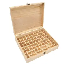 Holz Ätherische Öle Aufbewahrungsbox 74 Löcher Aromatherapie Natürliche Kiefernholz Schmuck Organizer Aufbewahrungskoffer Dekorative Boxen