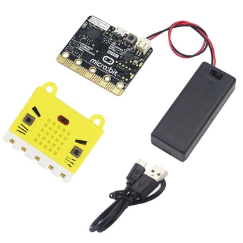 

BBC Micro:bit Board + Silica Gel Case Box + ON/OFF #7 Battery Holder Box + Micro USB Data Transfer & Power Cable for Kids
