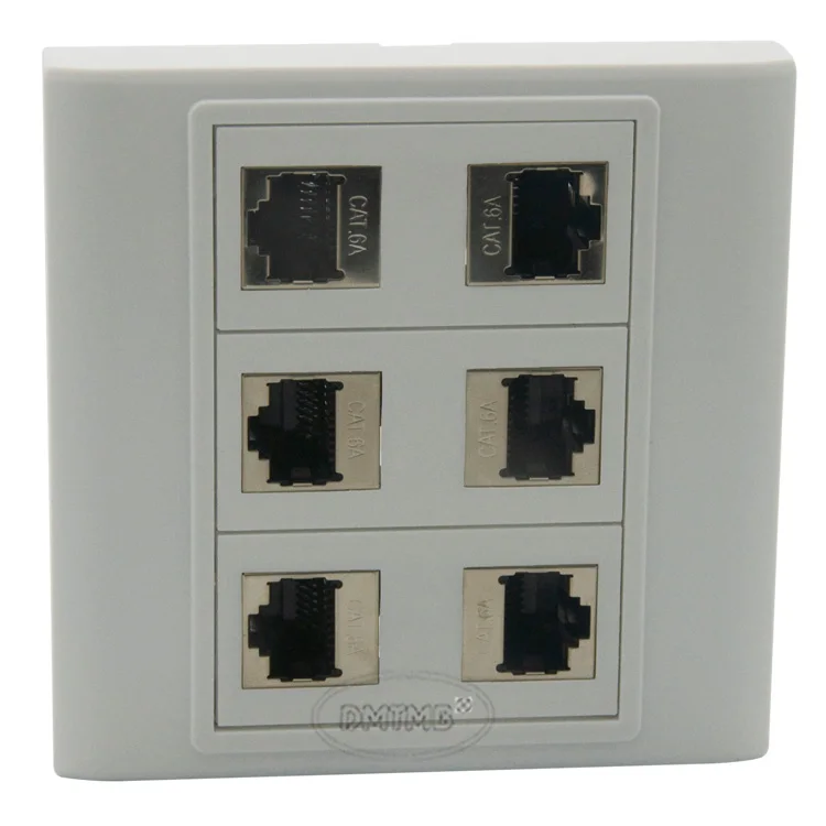 6 X CAT6A щит RJ45 настенная пластина с внутренней стороны от гнездового до