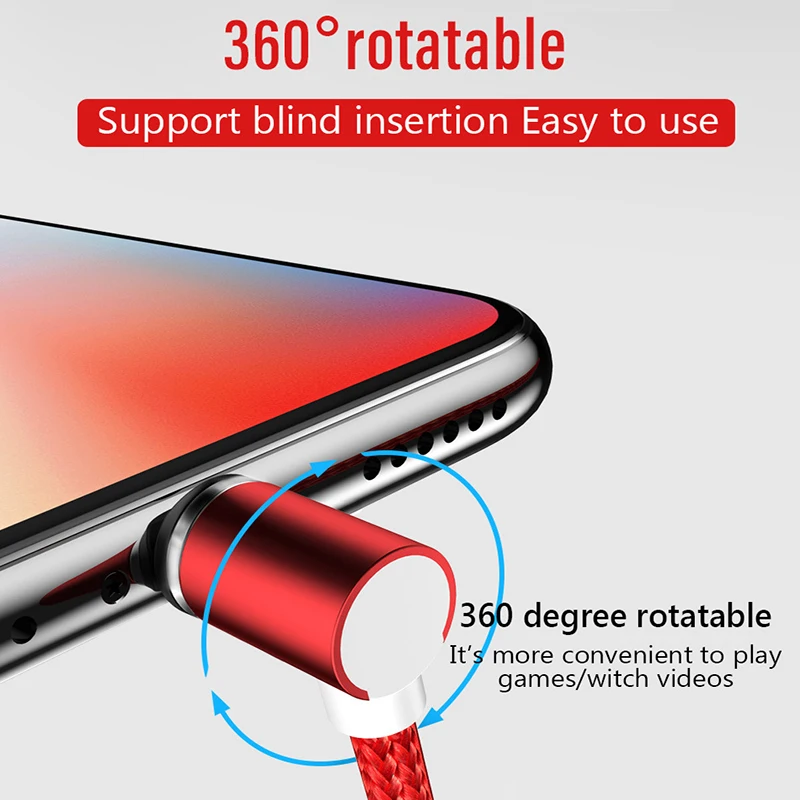 كابل مغناطيسي المصغّر USB نوع C كابل لسامسونج غالاكسي S8 S9 S10 سريع شحن USB نوع-C المغناطيس شاحن المحمول الهاتف كابل