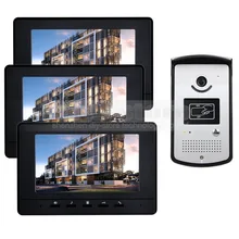 DIYSECUR 7 inch Video Door Phone Doorbell Home Security Intercom System RFID LED Night Vision Camera RFID Reader