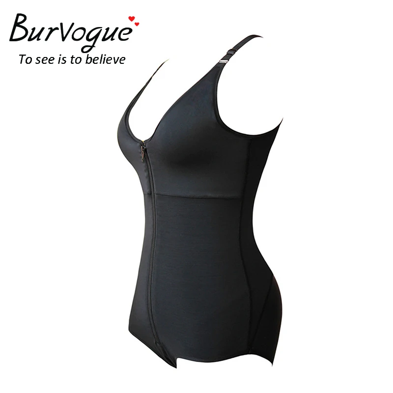 Burvogue, женское нижнее белье для похудения, Цельный боди, Корректирующее белье, овербюст, молния, Корректирующее белье для тела, S-6XL, белье размера плюс, утягивающее белье