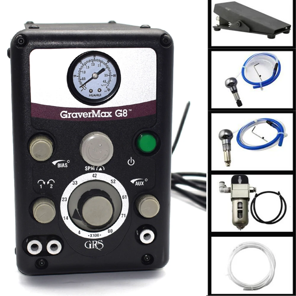 

Pneumatic Engraving Machine Double Ended Impact Graver Jewelry Engraver Set with 1Pcs Graver Knife