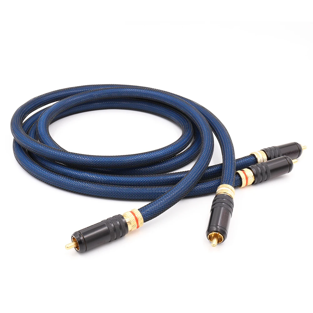  Audiocrast Pair Rca Cable Siltech G5 Top Grade Silver Plated RCA Male to Male Cable