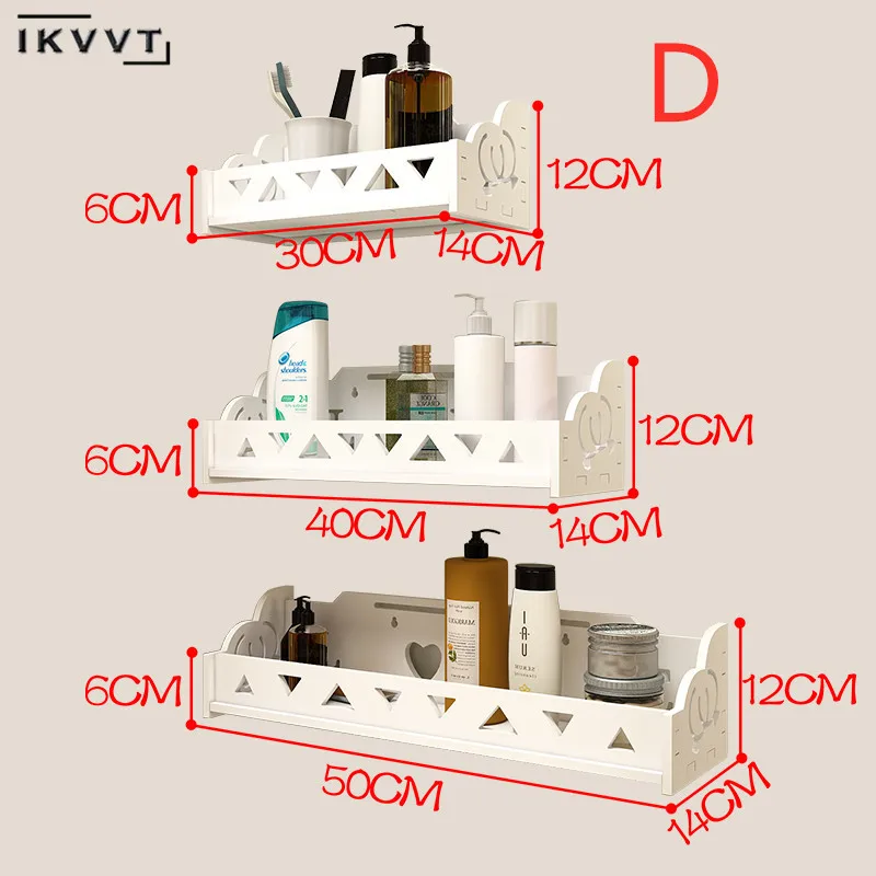 Полка для ванной комнаты, простая перегородка, душевая стойка для хранения, водонепроницаемая декоративная рамка, настенные подвесные аксессуары для ванной комнаты