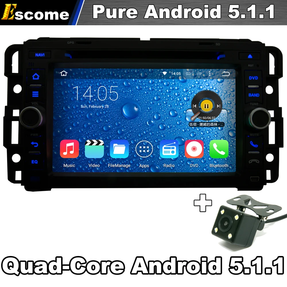 Pure Android 5.1 Car DVD Player For GMC Tahoe GMC Acadia 2007 2012