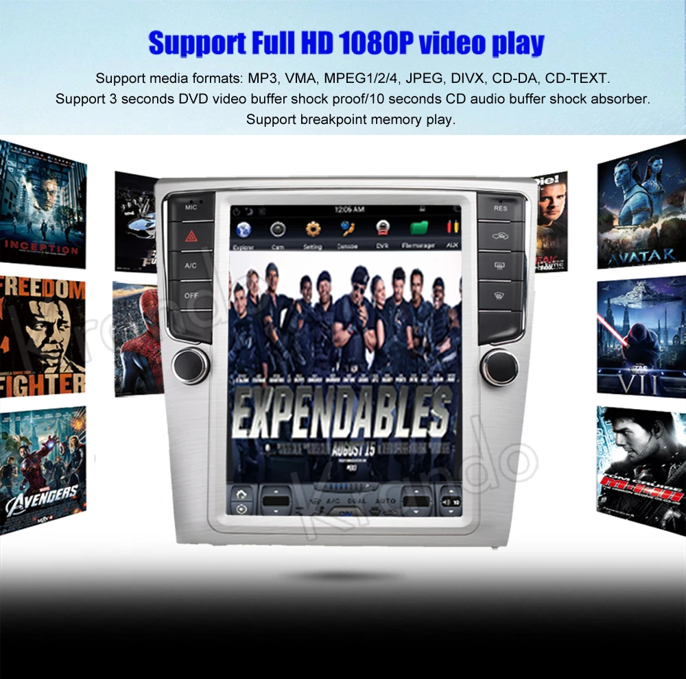 Top Krando Android 8.1 10.4" Tesla Vertical touch screen car audio radio for VW for Volkswagen Magotan cc 2009-2015 navigation 9