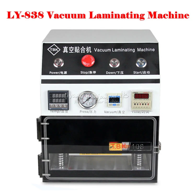 

400W 220V 110V can optional LY 838,7 inch oca vacuum laminating machine work for industry