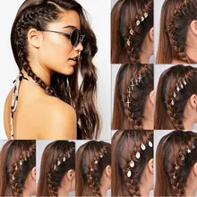 10 шт., плетеное кольцо для волос, золотое, серебряное, круглый лист, зажим, ювелирное изделие в виде заколки, дизайн дредлок, обод кольцо, аксессуары для волос