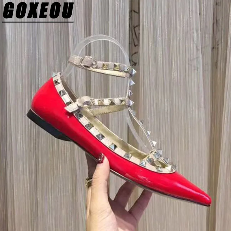 

GOXEOU Party Girl Casual Shoes Woman Brand Moccasins Walking Shoes Plus Size 34-42 Sexy Womens Flats Fashion Elegant Pointed Toe