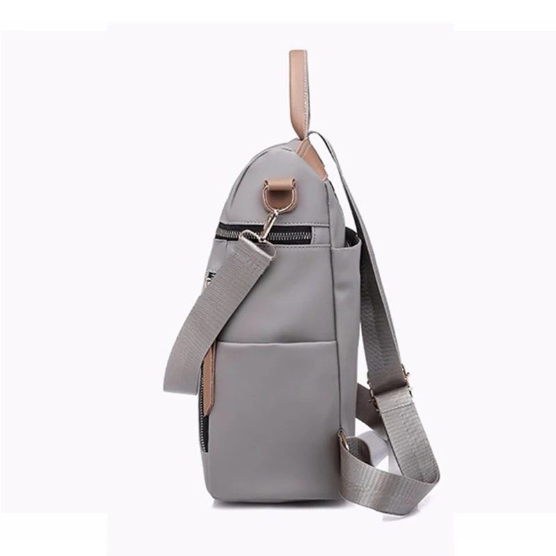  Casual Women Multi-function Bag Waterproof Simple Female Large-capacity Backpack PU Leather Black G - 32974937784