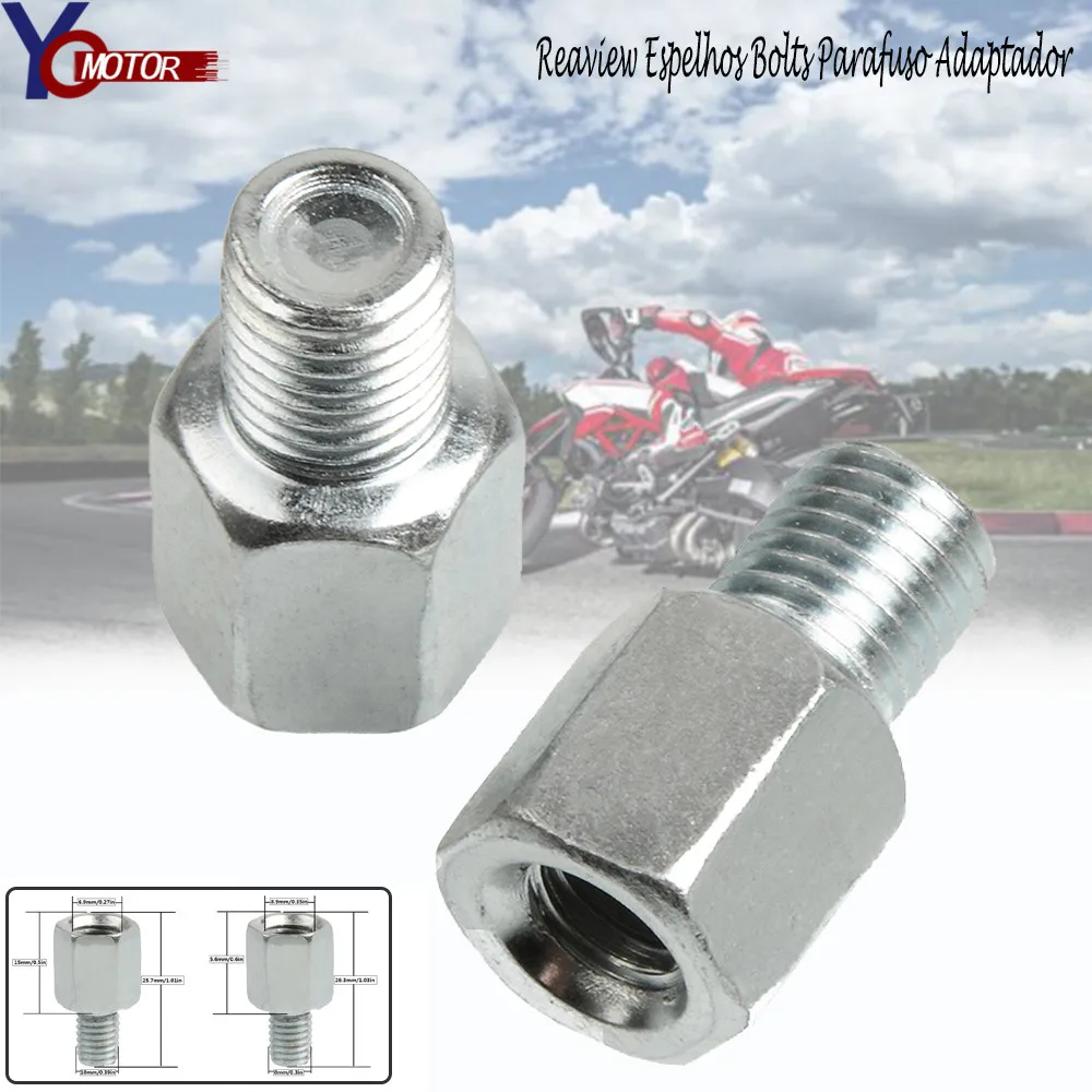

Universal Scooter Motorcycle Reaview Mirrors Bolt Screw Adapter M10 M8 10MM 8MM thread Convertor Screw FOR HONDA DUCATI KAWASAKI