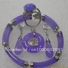 2 шт. фиолетовый кулон/ожерелье серьги браслет Ring8# Y30HH88Y2
