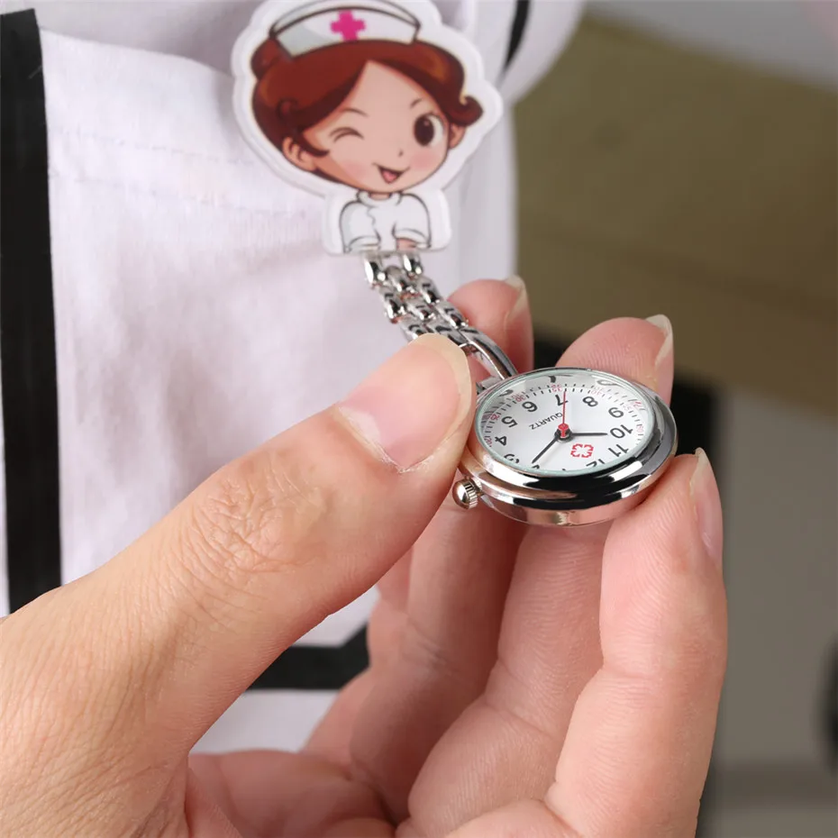 Мультяшные Женские кварцевые карманные часы медсестры клип кулон часы доктор прекрасный карманные Висячие часы Новые медицинские часы подарки