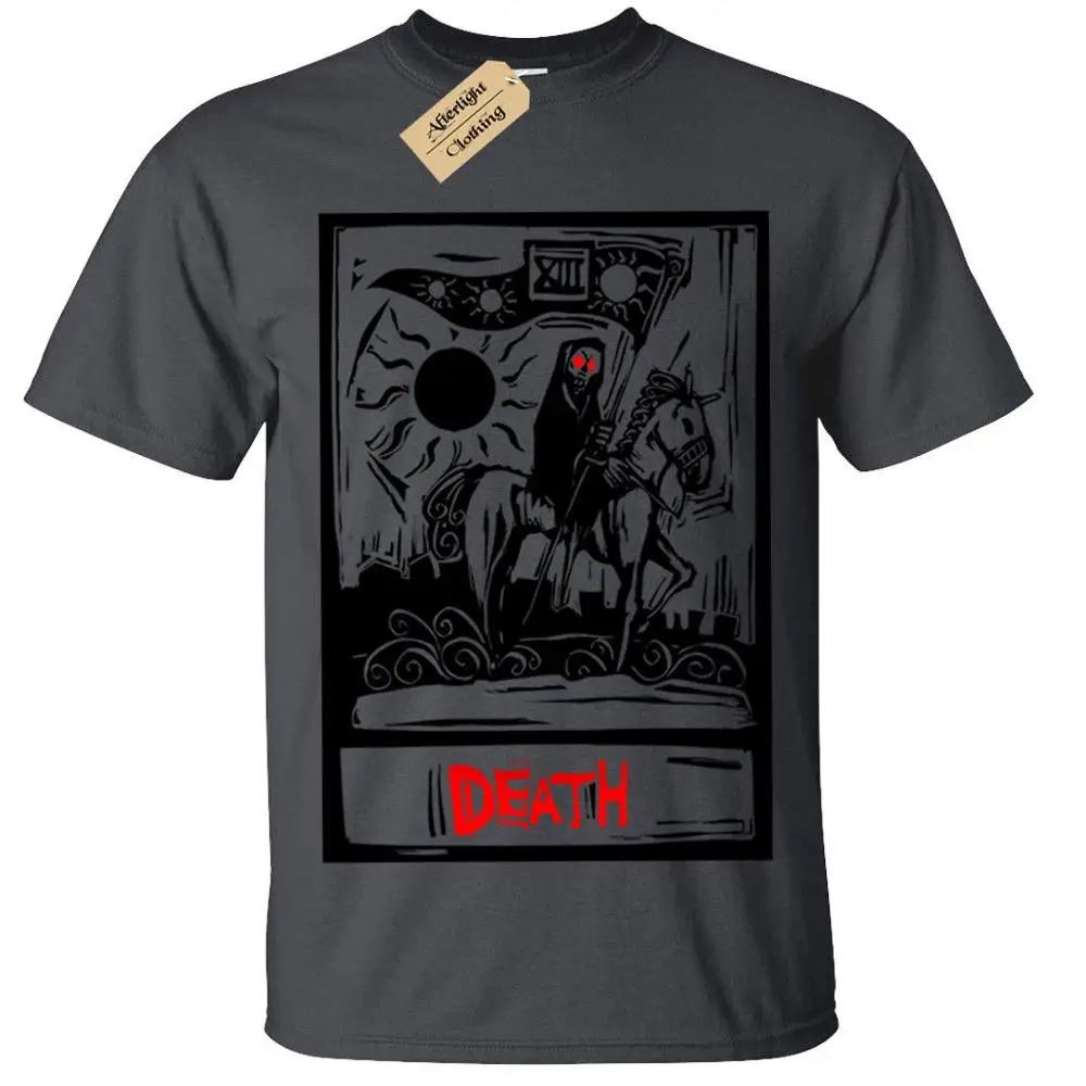 

Death Tarot Card T-Shirt Mens Goth Rock Grim Reaper Gothic
