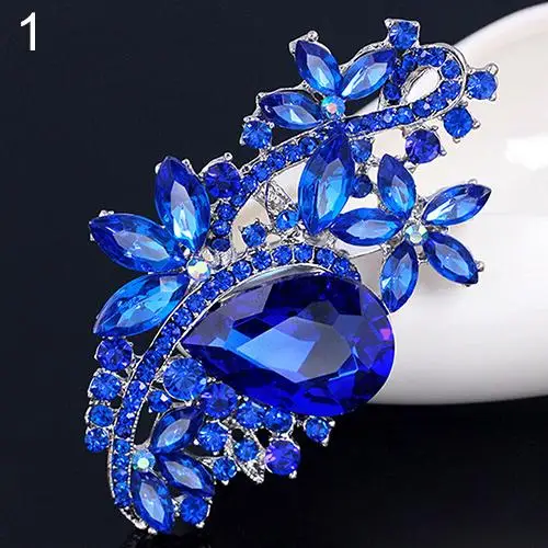 

Waterdrop Flower Brooch Pin Rhinestone Crystal Brooches Bouquet Wedding Jewelry 9SFU