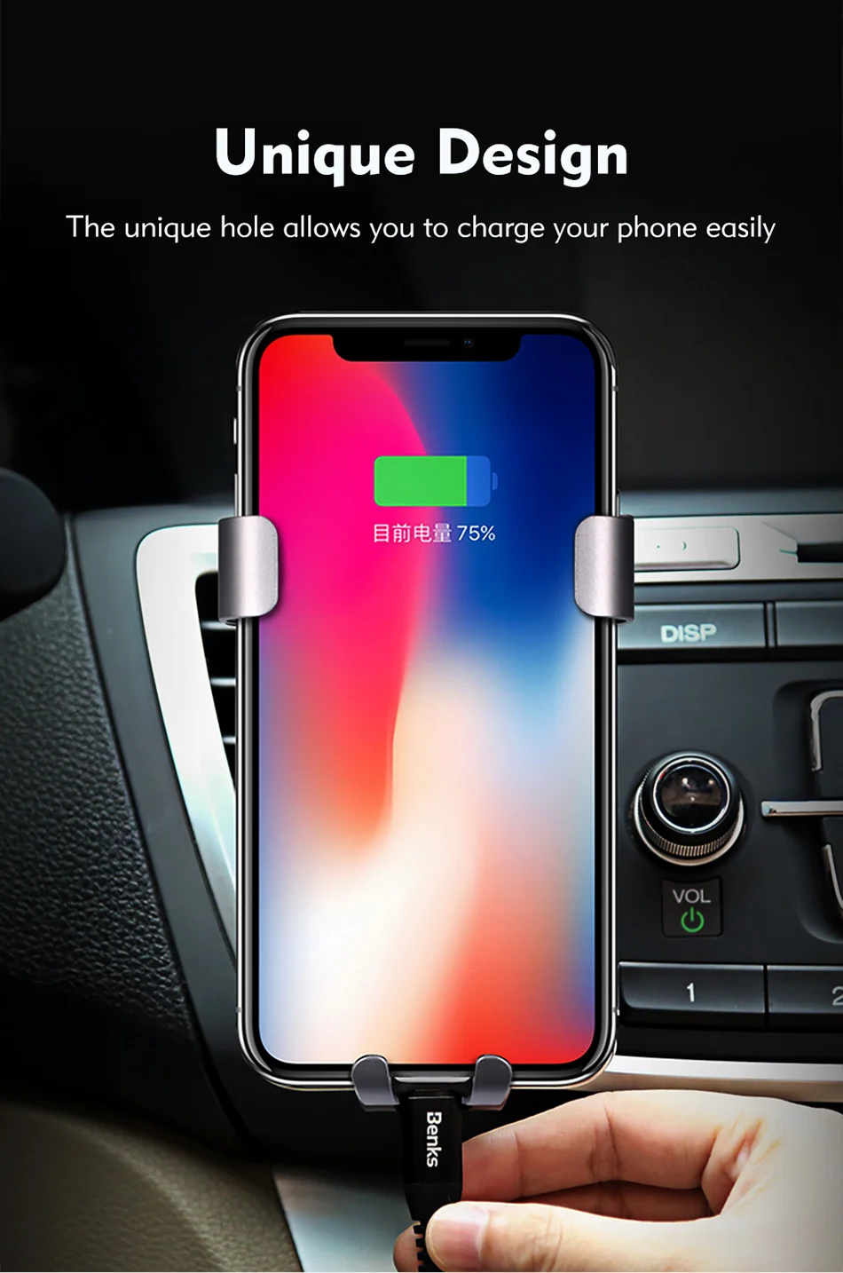 Benks Gravity Car Phone Holder Stand Air Vent Mount Stand For Huawei P20 iphone X 8 7 Samsung S9 GPS Mobile Auto Support Bracket (11)