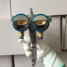 SAT1189 двойной сопло давления Тип подачи краски пневматическое ружьё высокого распылитель под давлением нано хром Аэрограф, пистолет-распылитель