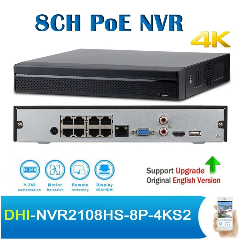 

DH NVR2108HS-8P-4KS2 8CH PoE NVR 8MP IP Recording 1U H.265 4K Security CCTV Network Video Recorder