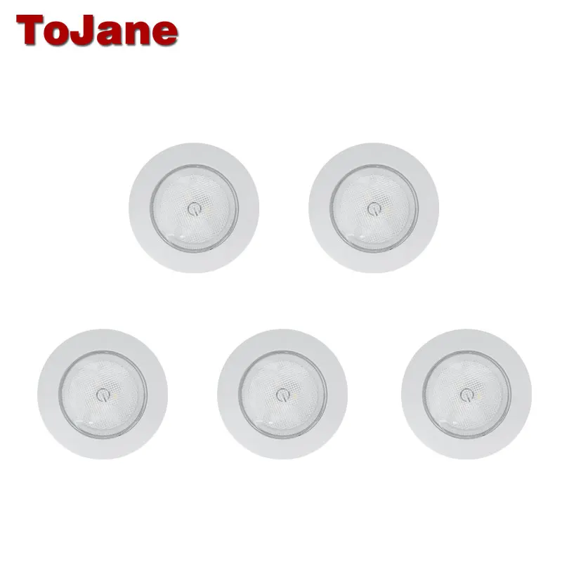 Best Tojane Led Night Light TG205 Bookcase Showcase Wireless Night Lamp Closet Night Battery Lamp LED Wall Lamp 5 Pieces Pack