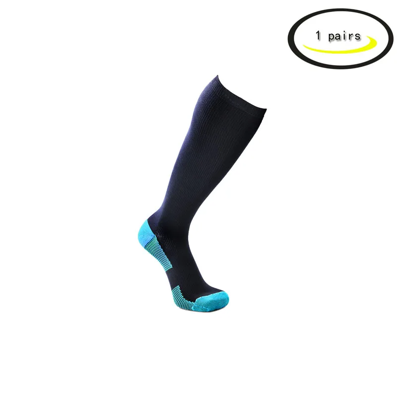 Компрессионные носки для мужчин и женщин, подходят для бега, медсестер, полетов и путешествий по беременности и родам, повышающие выносливость, градуированная поддержка - Цвет: 1-pairs
