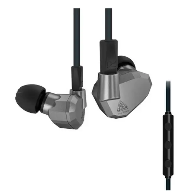 KZ ZS5 2DD+ 2BA гибридные наушники вкладыши HIFI DJ монитор наушники для бега спорт KZ AS10 ZS6 наушники гарнитура вкладыши два цвета - Цвет: Grey with mic