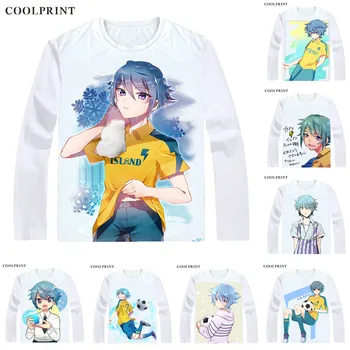 

Coolprint Hiura Kirina T Shirt Inazuma Eleven Ares no Tenbin Men Tshirt Casual Tshirt Vintage T shirt Printed Long Sleeve Shirts