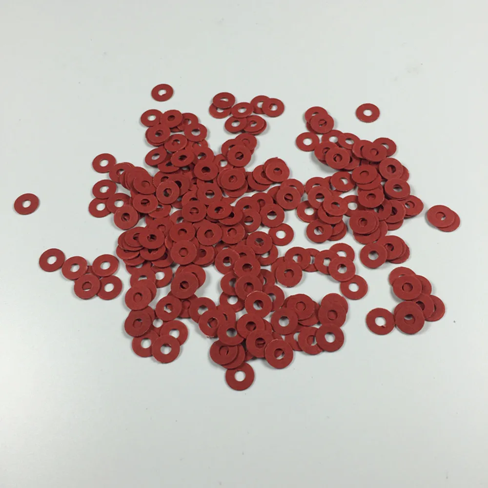 250pcs Red Insulating Fiber Washer M2 M2.5 M3 M4 M5 M6 M8 M10 M12in