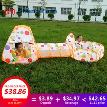 Kids Pool-Tube-Teepee Toy Tents Pop-up Children Crawling Pipeline Tunnel Huge Game Yard Cartoon Ball Pool Lodge Tent Toy 985-Q65