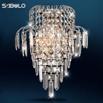 

Crystal Wall Sconces Home Lighting Living Room Modern K9 E14 Holder LED Crystal Wall Lamp Wall Lights For Home Luxury Crystal