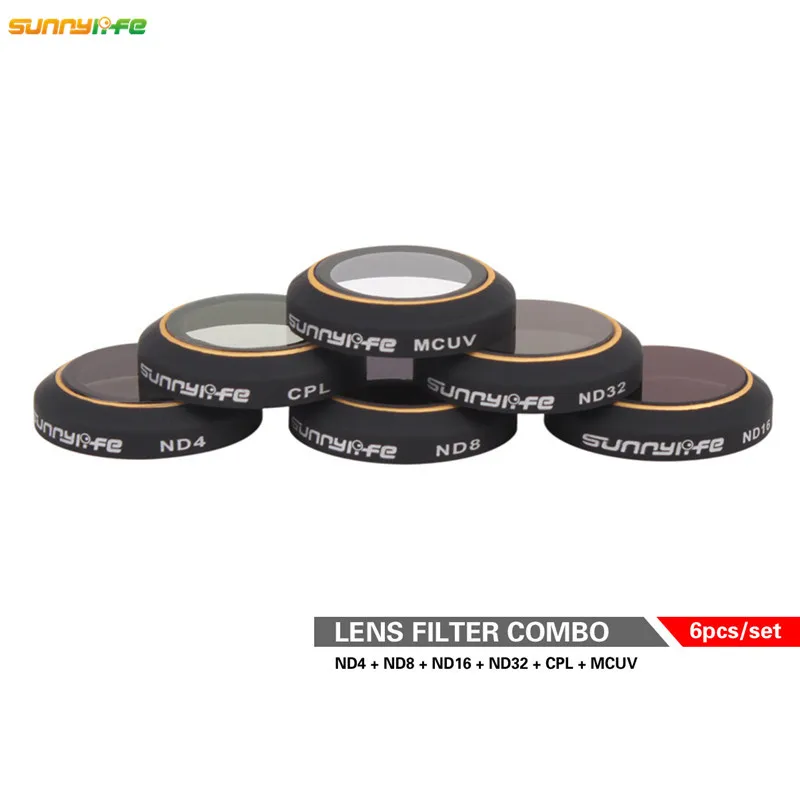 

6pcs FOR DJI Mavic Pro Drone Mavic Pro Ultra-thin High Transmittance ND4 8 16 ND32 CPL MCUV Filter HD Camera Lens Filter