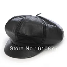 Человек Весна Осень кожаная кепка s Женские зимние кожаные кепки Мужская зимняя плюс бархатная теплая кожаная кепка мужская кожаная кепка