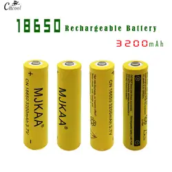 4 шт. 3,7 в 18650 (не AA/AAA батарея) 3200 мАч литиевых литий-ионный, перезаряжаемый батареи большой емкости фонарик красный светодиодный светодиод MJKAA