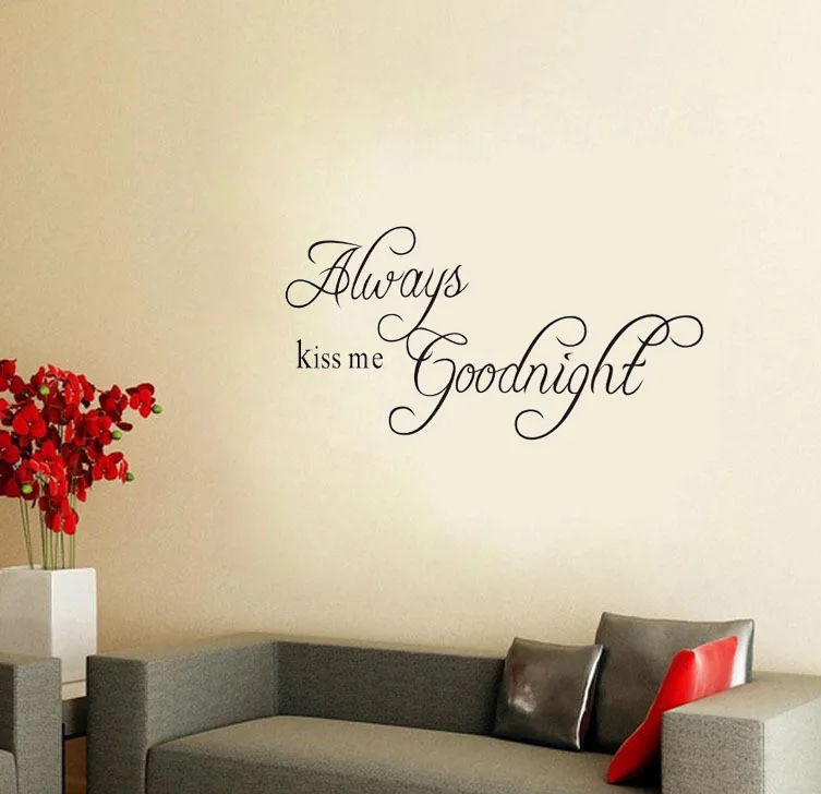 Free Shopping Pvc Wall Stickers English Goodnight Romantic
