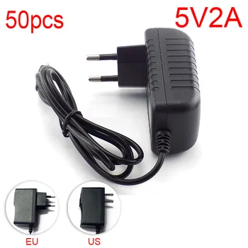 

50pcs Micro USB AC to DC Power Adapter supply EU Plug Iuput 100V-240V Converter adapter Output DC 5V 2A 2000mA for Raspberry Pi