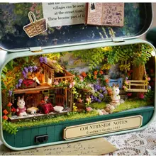 Кукольный дом мебель Miniatura Diy кукольные домики миниатюрный деревянный кукольный домик игрушки для детей Подарки, "Сельские Примечания" игрушечные домики