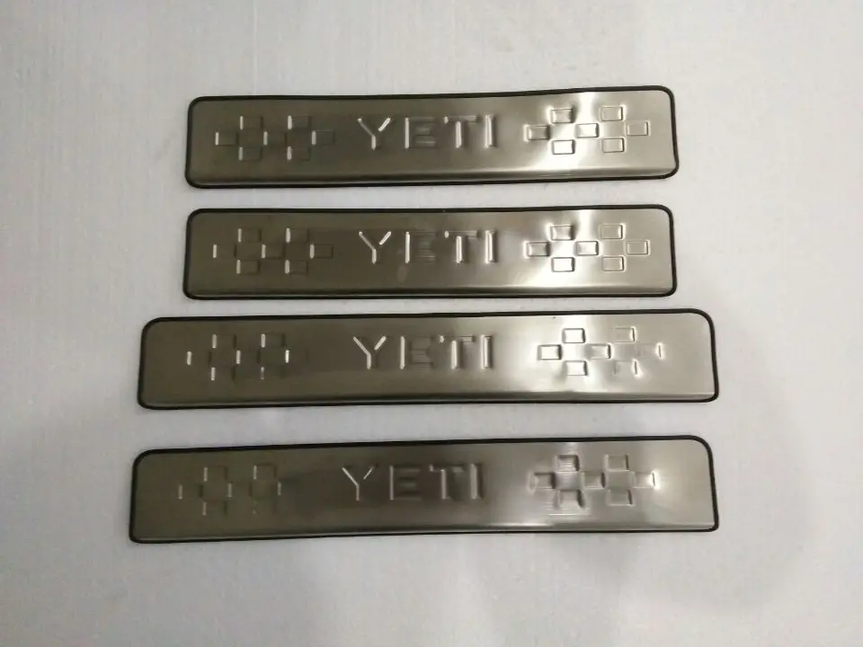 

Auto parts Stainless Steel Side Door Sill Cover/Scuff Plate Trim 4Pcs/Set FIT For Skoda Yeti 2013 to 2017 Paint Car styling