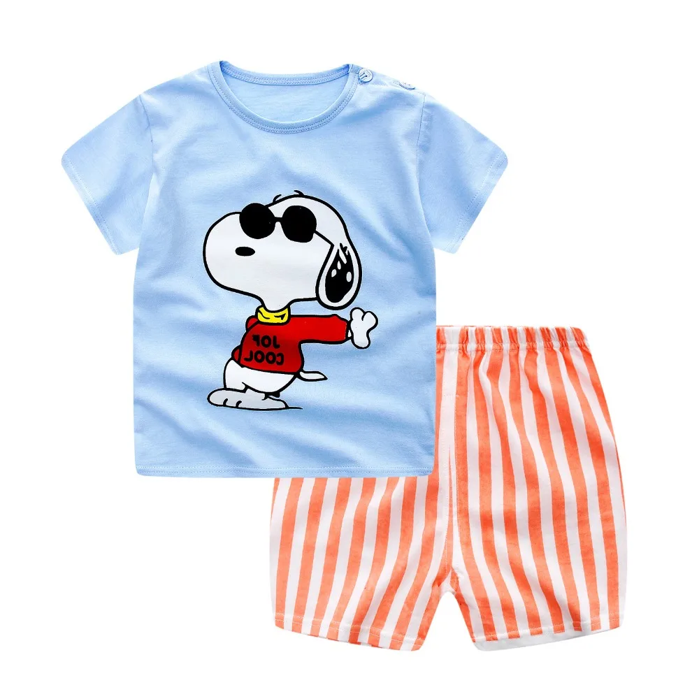 Детские комплекты из хлопка Одежда для маленьких мальчиков Комплекты одежды для детей летняя одежда для маленьких девочек Милая футболка с рисунком Кита+ шорты