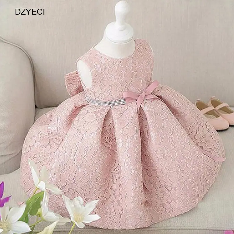 

2018 Flower Girl Dress For Wedding And Party Carnival Costumes Kid Infant 1st Birthday Princess Deguisement Bow Prom Dress Child