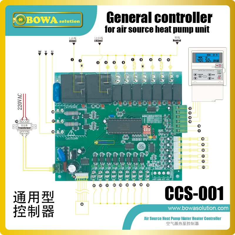 Общий и универсальный искусственный контроллер искусственного интеллекта предназначен для коммерческого источника воздуха(EVI) тепловой насос водонагреватель